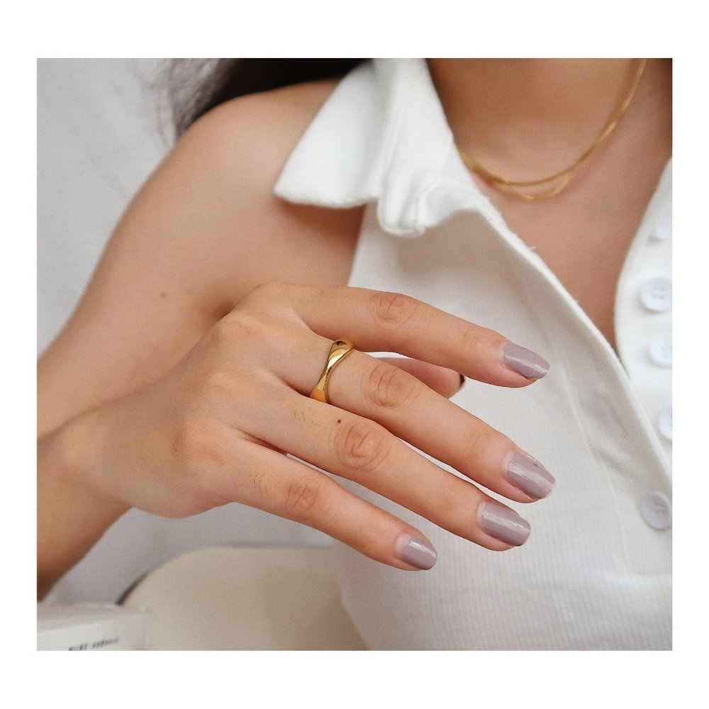 NEW 18K Gold Plated Wave Curve Ring - Picture 14 of 16